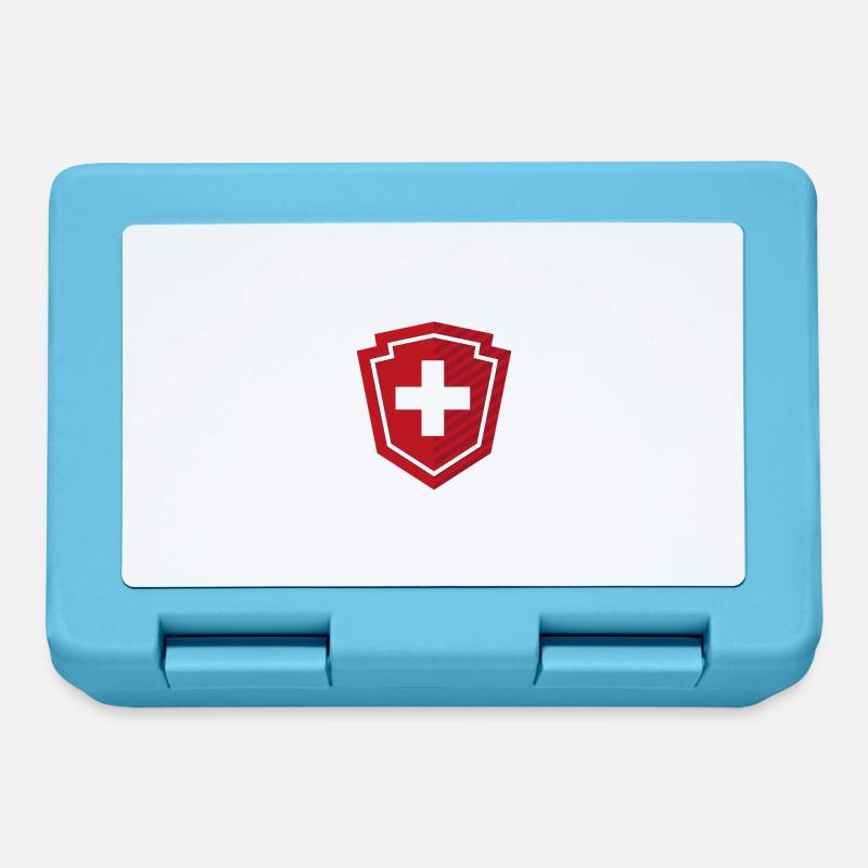 Flagge der Schweiz - Schweizerische Eidgenossenschaft - Brotdose - Saphirblau