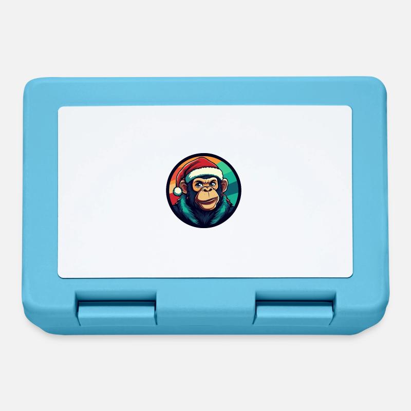 Monkey Christmas Christmas - Lunchbox - sapphire blue