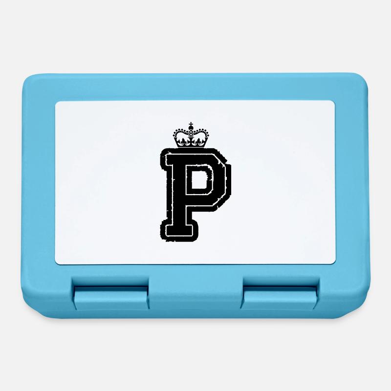 buchstabe P krone - Brotdose - Saphirblau