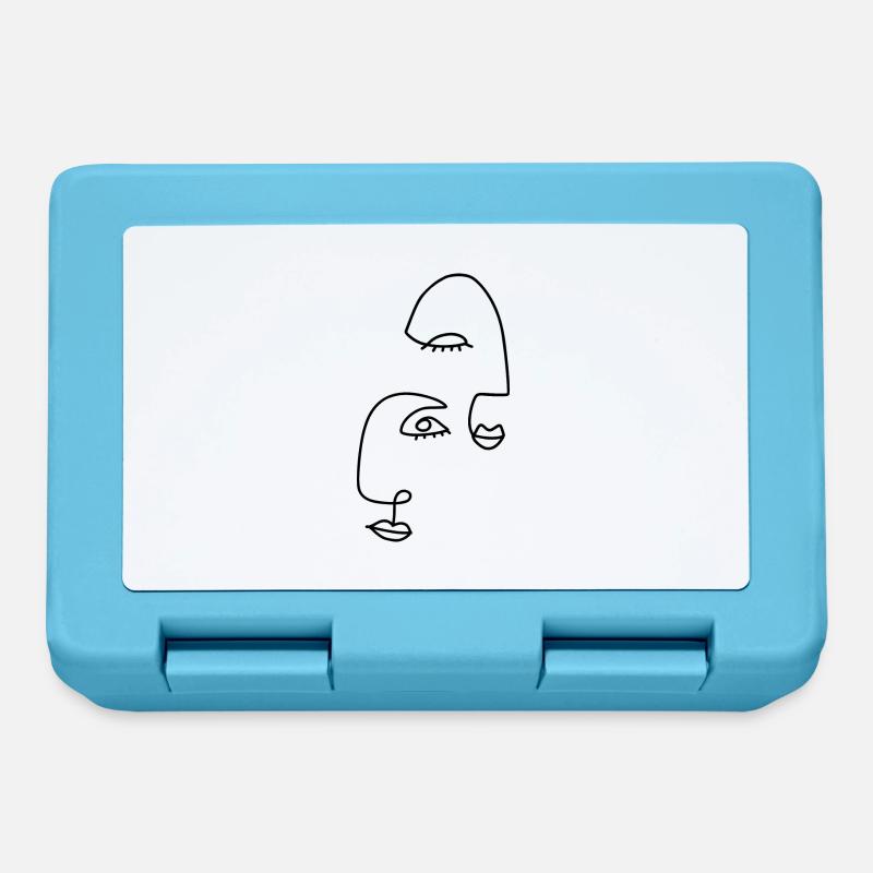 Line drawings abstract - Lunchbox - sapphire blue