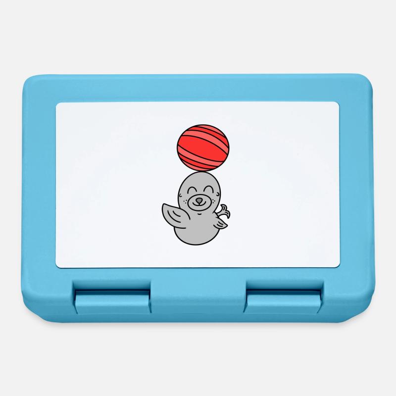 Mignon bébé lion de mer avec balle - Boîte à goûter - bleu saphir