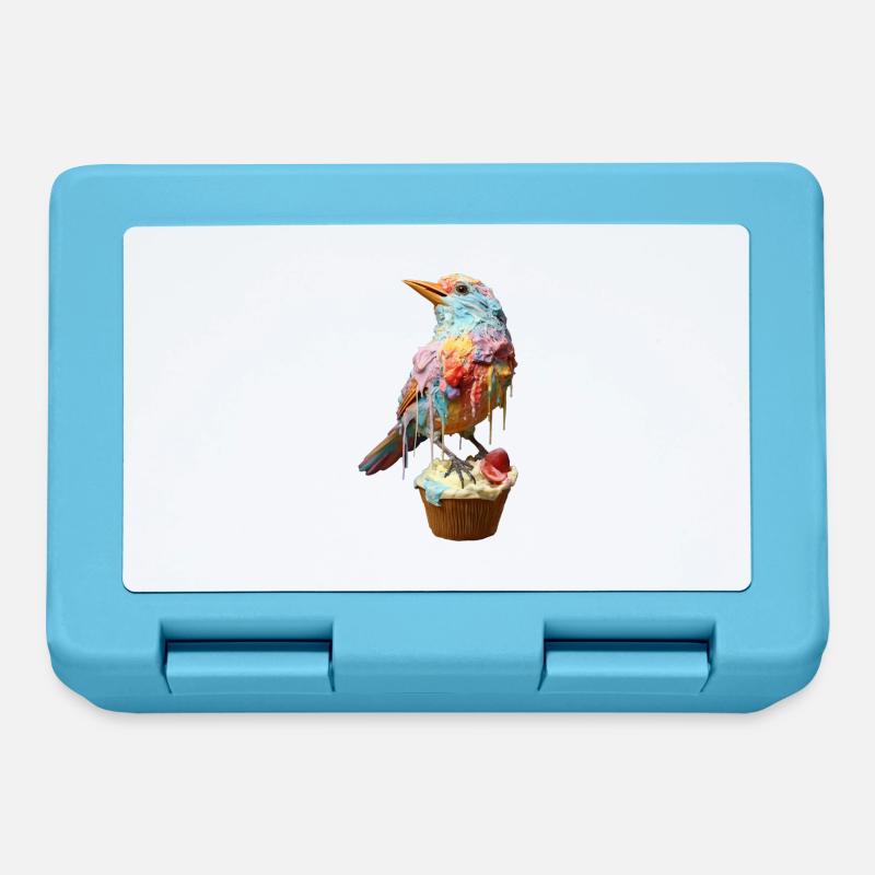 Oiseau crème glacée sur cupcake - Boîte à goûter - bleu saphir