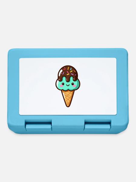 Süßes Pistazien-Schoko-Eis - Brotdose - Saphirblau