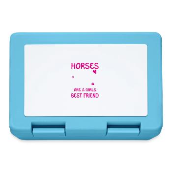Les chevaux sont les meilleurs amis des filles - Boîte à goûter - bleu saphir - Devant