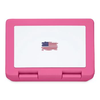 Baseball Papa American Flag Enkel der Väter Tag de - Brotdose - Pink - Vorne
