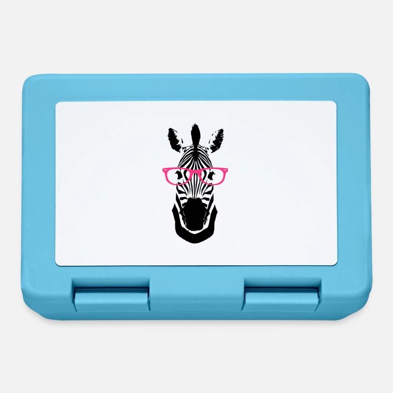 Zebra Brille Nerd - Brotdose - Saphirblau