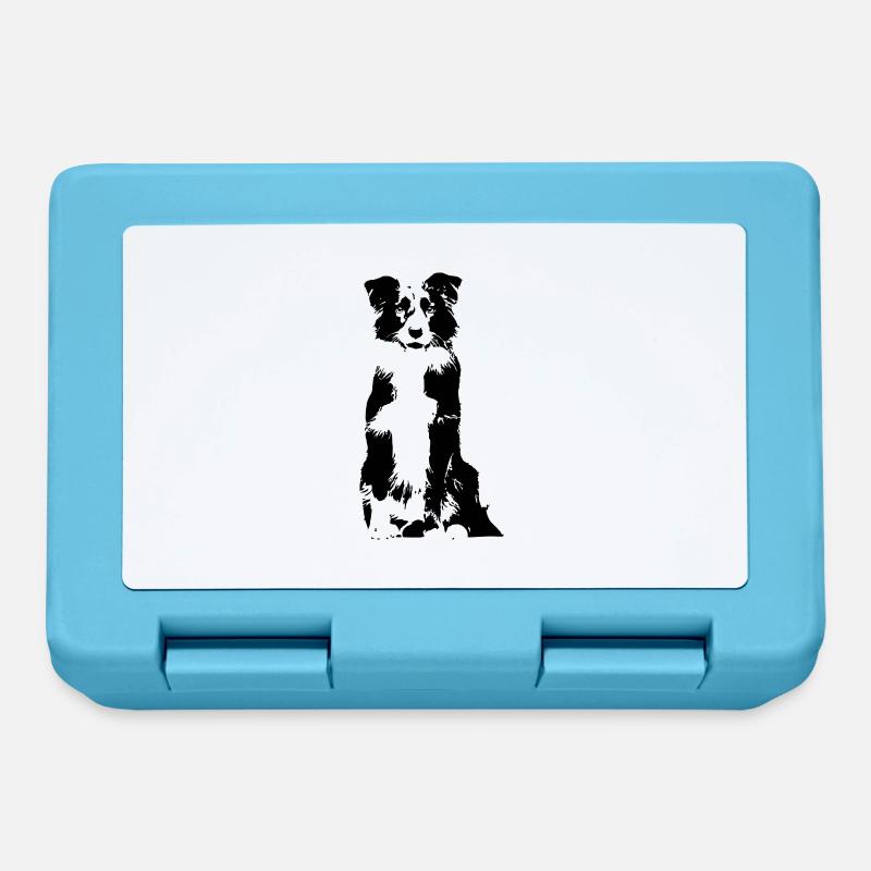 Border Collie - Boîte à goûter - bleu saphir