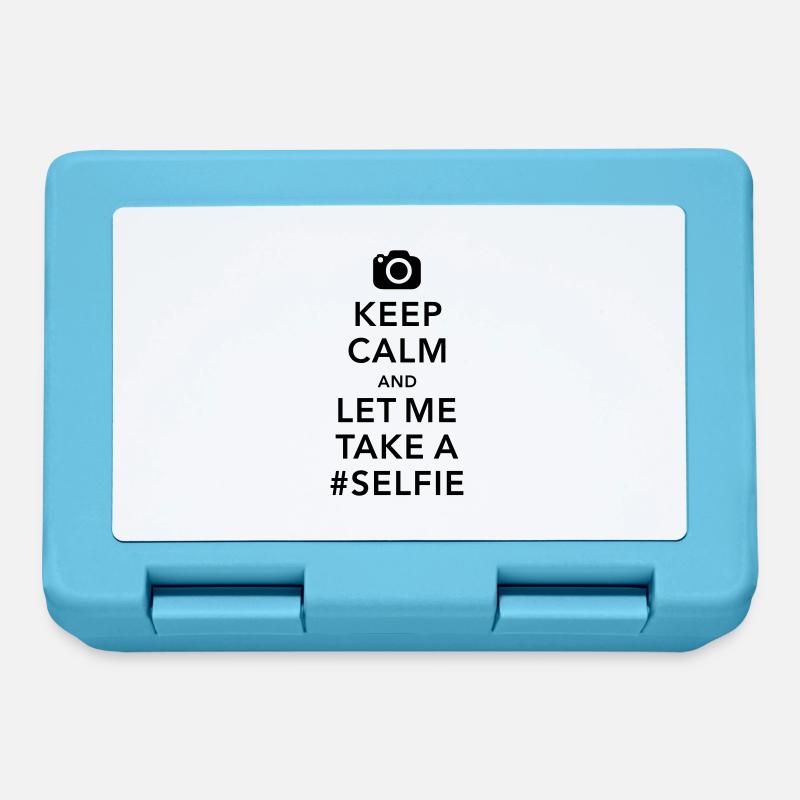 funny Keep calm take a selfie #selfie meme - Brotdose - Saphirblau