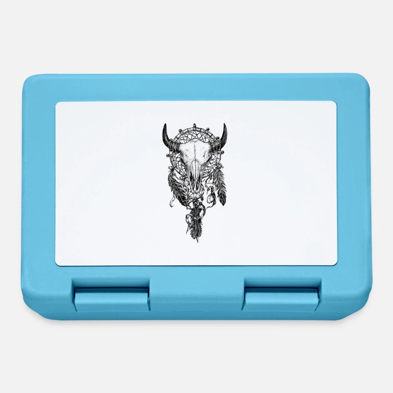 Skull Dreamcatcher Tattoo - Lunchbox - sapphire blue