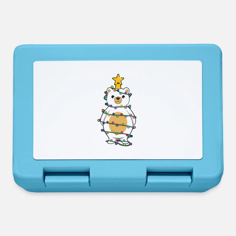 Polar Bear Christmas Tree - Lunchbox - sapphire blue