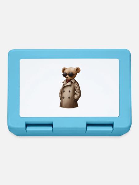 Teddybär mit Sonnenbrille und Anzug - Brotdose - Saphirblau