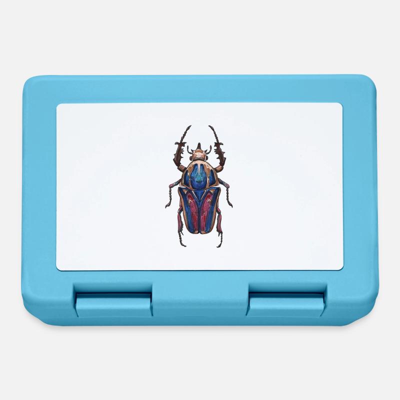 Big Beetle Stag - giant beetle deer - Lunchbox - sapphire blue