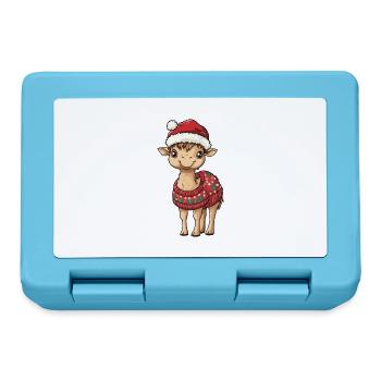 Bande dessinée de Noël à dos de chameau - Boîte à goûter - bleu saphir - Devant