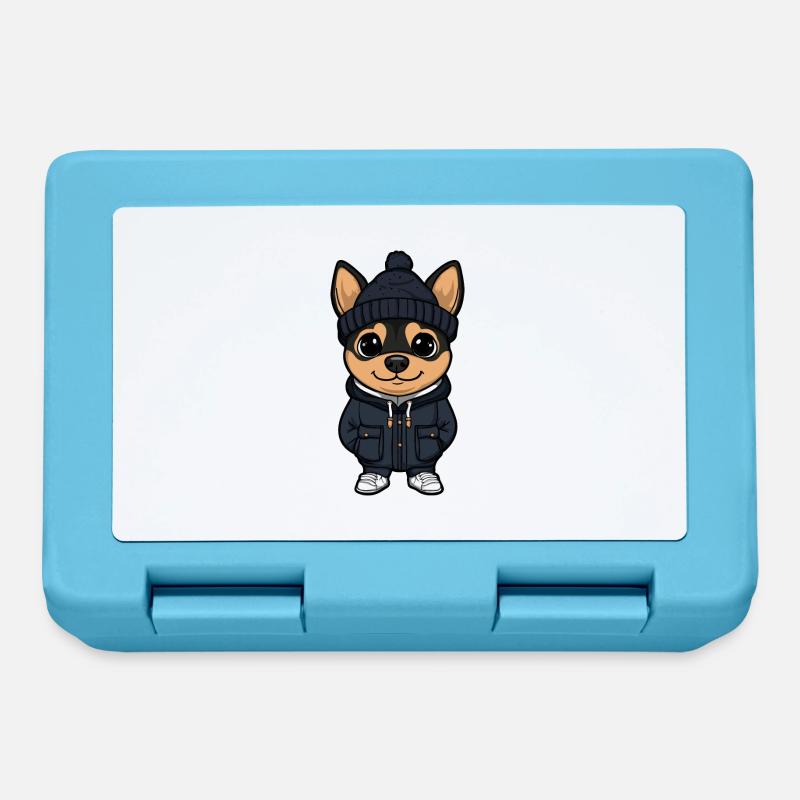 Pinscher Chien Élégant - Boîte à goûter - bleu saphir
