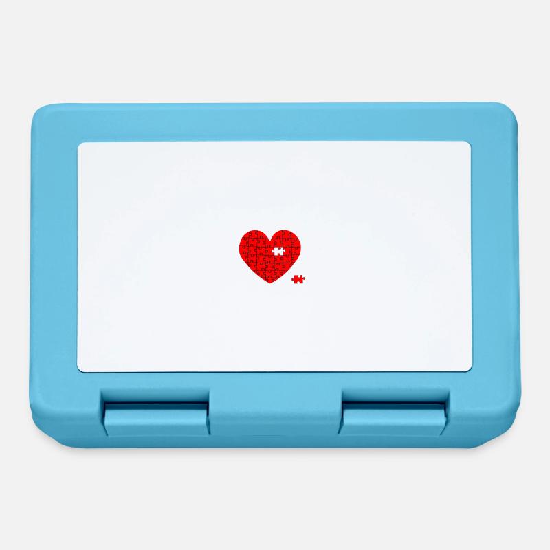 Heart puzzle with one missing puzzle piece - Lunchbox - sapphire blue