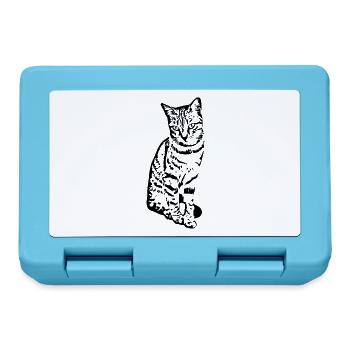 Katze Kätzchen Tigerkatze Katzenshirt Geschenk - Brotdose - Saphirblau - Vorne