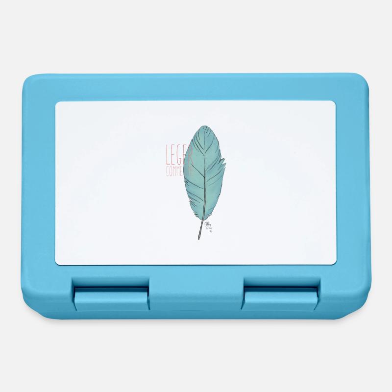 plume - Boîte à goûter - bleu saphir