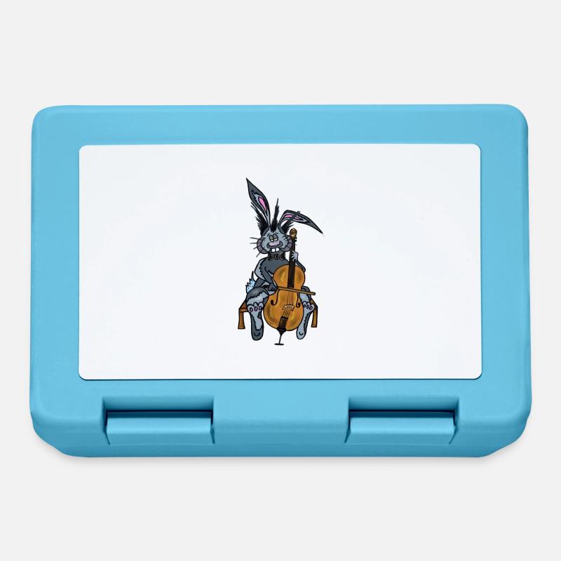 Mischa le lapin joue du violoncelle - Boîte à goûter - bleu saphir