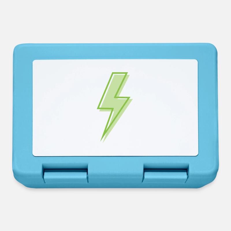 Light green lightning - Lunchbox - sapphire blue