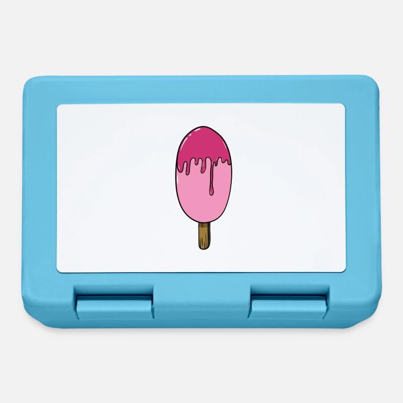 Crème glacée | Crème glacée rose | Sucettes glacées | Glace - Boîte à goûter - bleu saphir