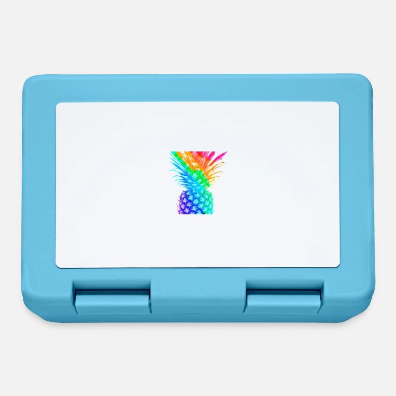 Bunte Ananas Regenbogen cool Geschenkidee - Brotdose - Saphirblau