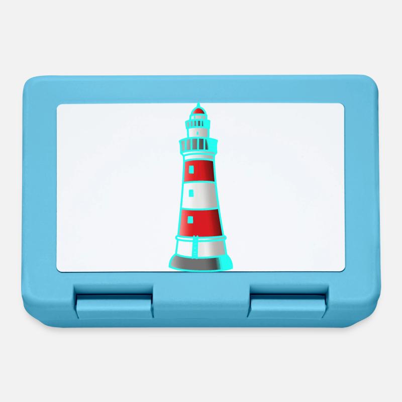 Leuchtturm Nautik Seefahrt Maritim Xmas - Brotdose - Saphirblau