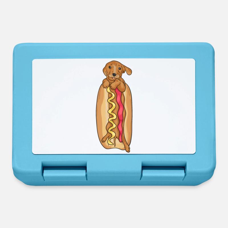 Chien de saucisse - Boîte à goûter - bleu saphir