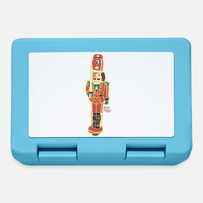 Bunter Nussknacker Deco Design - Brotdose - Saphirblau