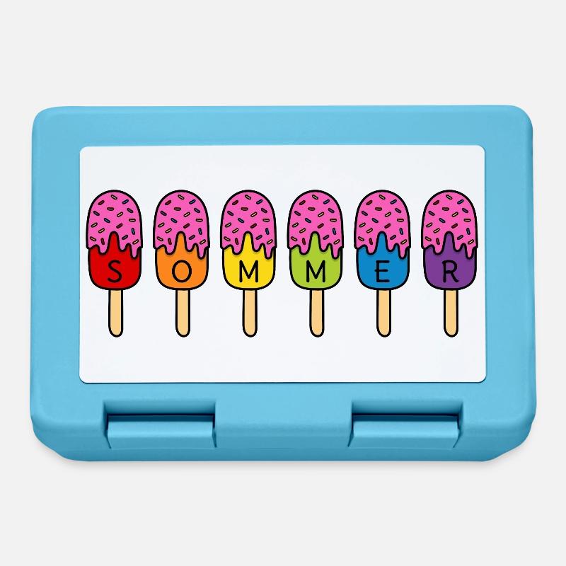 Sommer Eis essen Regenbogen bunt pink Eis - Brotdose - Saphirblau