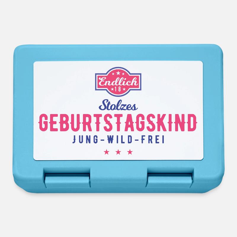 Endlich 18 Geburtstagskind Stolzes Design - Brotdose - Saphirblau
