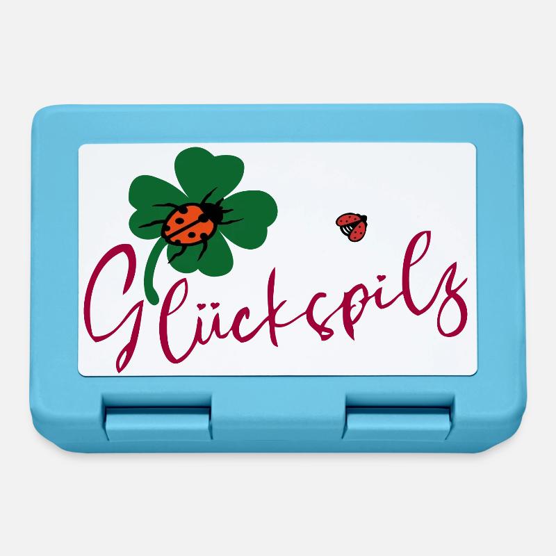 Lucky mushroom, cloverleaf, ladybug - Lunchbox - sapphire blue