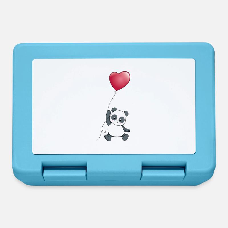 panda coeur - Boîte à goûter - bleu saphir