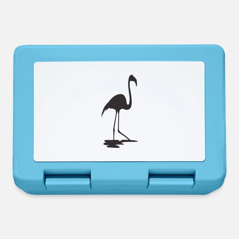 Flamant rose - Boîte à goûter - bleu saphir