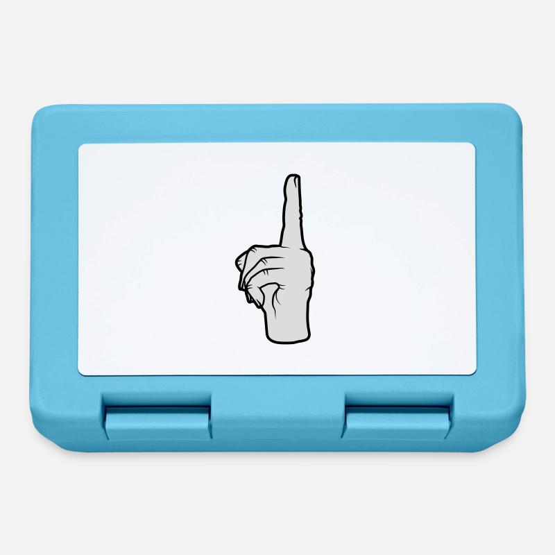 Finger points up - Lunchbox - sapphire blue