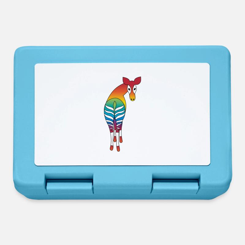 Regenbogen Okapi - Brotdose - Saphirblau