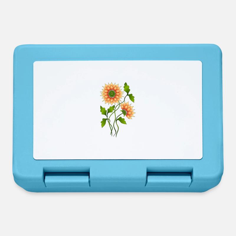 Blumen - Brotdose - Saphirblau