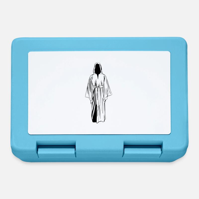 Mönch Illustration Linear - Brotdose - Saphirblau