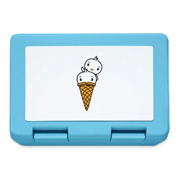 Birds Cream Waffle Cream Scoops Cream Cream Cone - Lunchbox - sapphire blue - Front