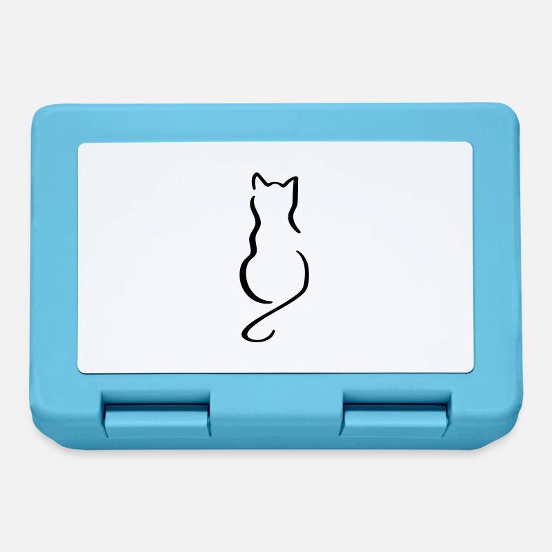 Cat Line Art - Minimaliste - Boîte à goûter - bleu saphir