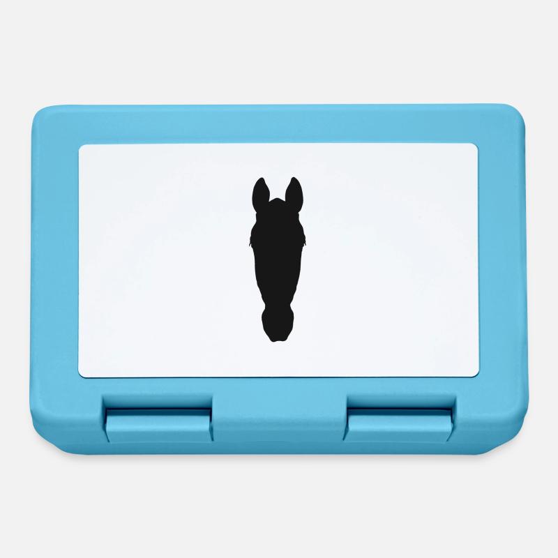 Silhouette frontale de la tête de cheval - Boîte à goûter - bleu saphir
