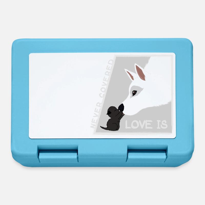 L’amour est... Chien et chat - Boîte à goûter - bleu saphir