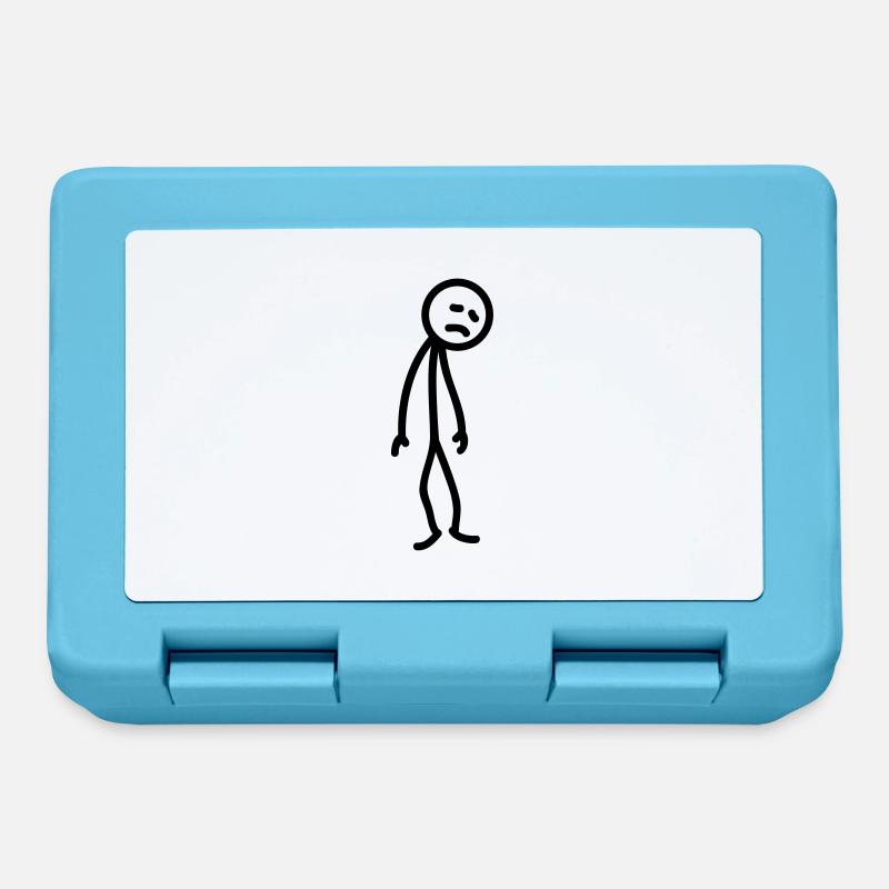 Sad unfortunate stick figure depressed - Lunchbox - sapphire blue