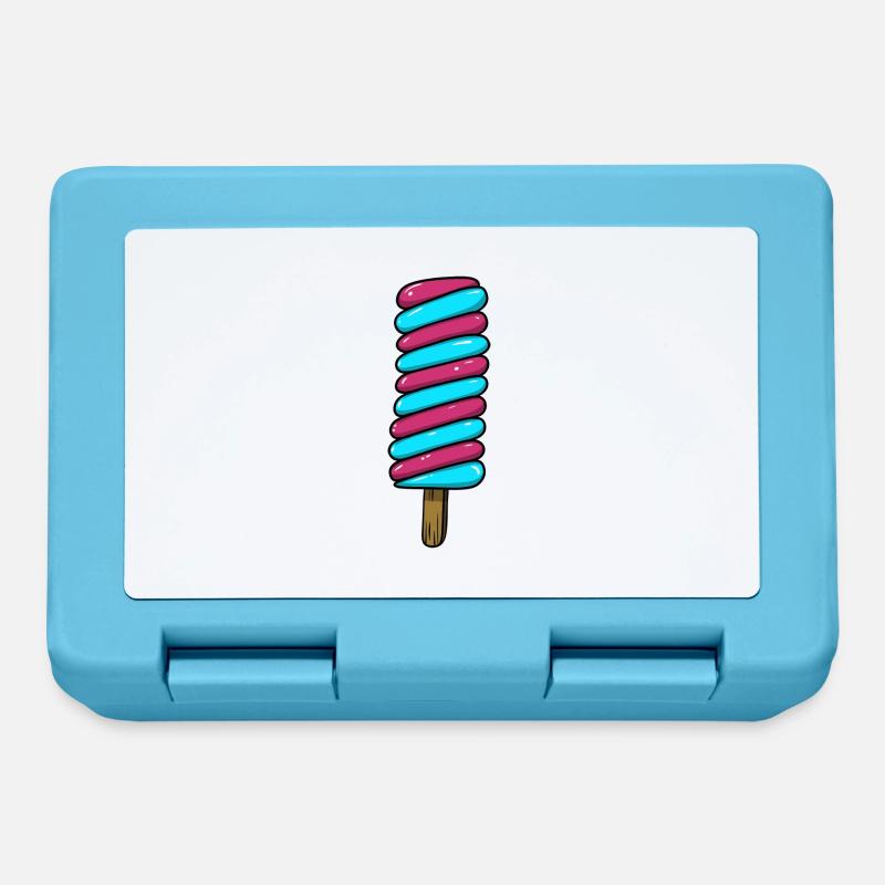 Crème glacée | Crème glacée rose rose bleu | Glace - Boîte à goûter - bleu saphir