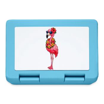 Flamingo Tropenparade - Brotdose - Saphirblau - Vorne