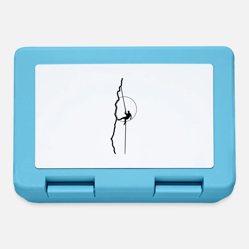 Climber rappelling in the sun (1c) - Lunchbox - sapphire blue