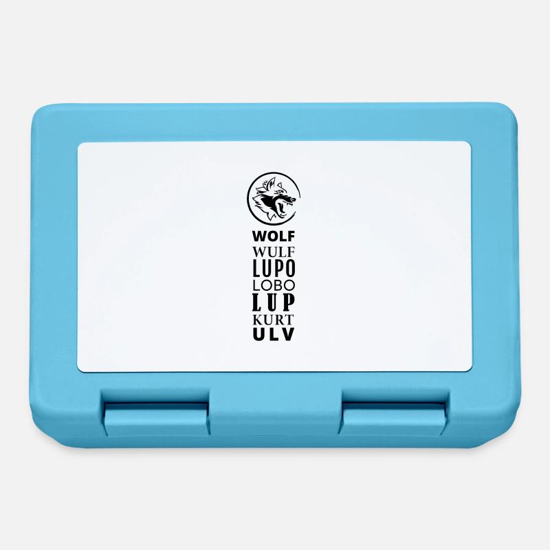 GOWILD Wolf Design en 7 langues - Boîte à goûter - bleu saphir
