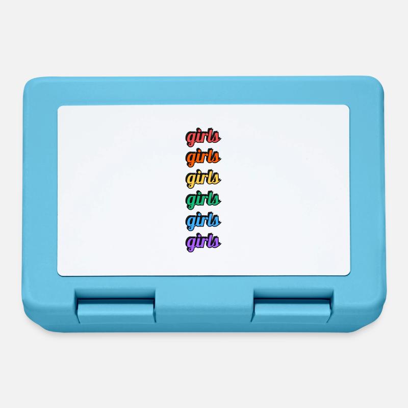 Lesbische Mädchen Regenbogen Text - Brotdose - Saphirblau