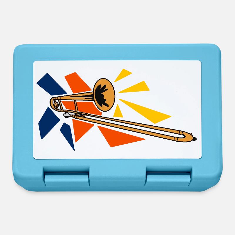 Brass Trombone Pop Art - Lunchbox - sapphire blue