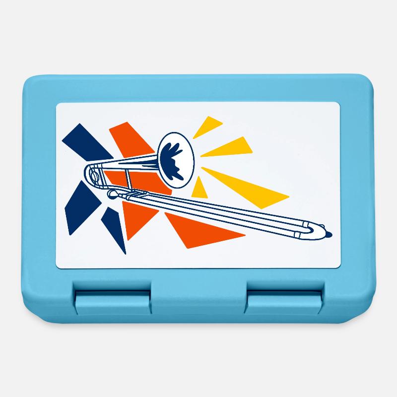 Trombone Pop Art - Boîte à goûter - bleu saphir