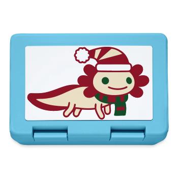 Axolotl Weihnachten Clipart - Brotdose - Saphirblau - Vorne